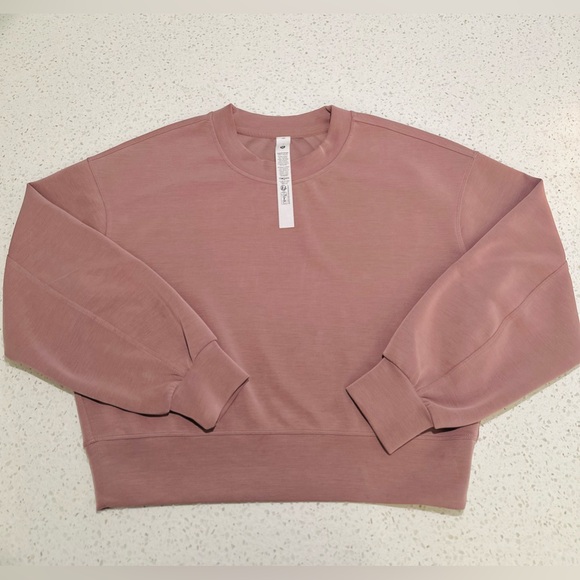 NWOT Lululemon Softstreme Perfectly Oversized Cropped Crew Twilight Rose Size 0 - Picture 5 of 7